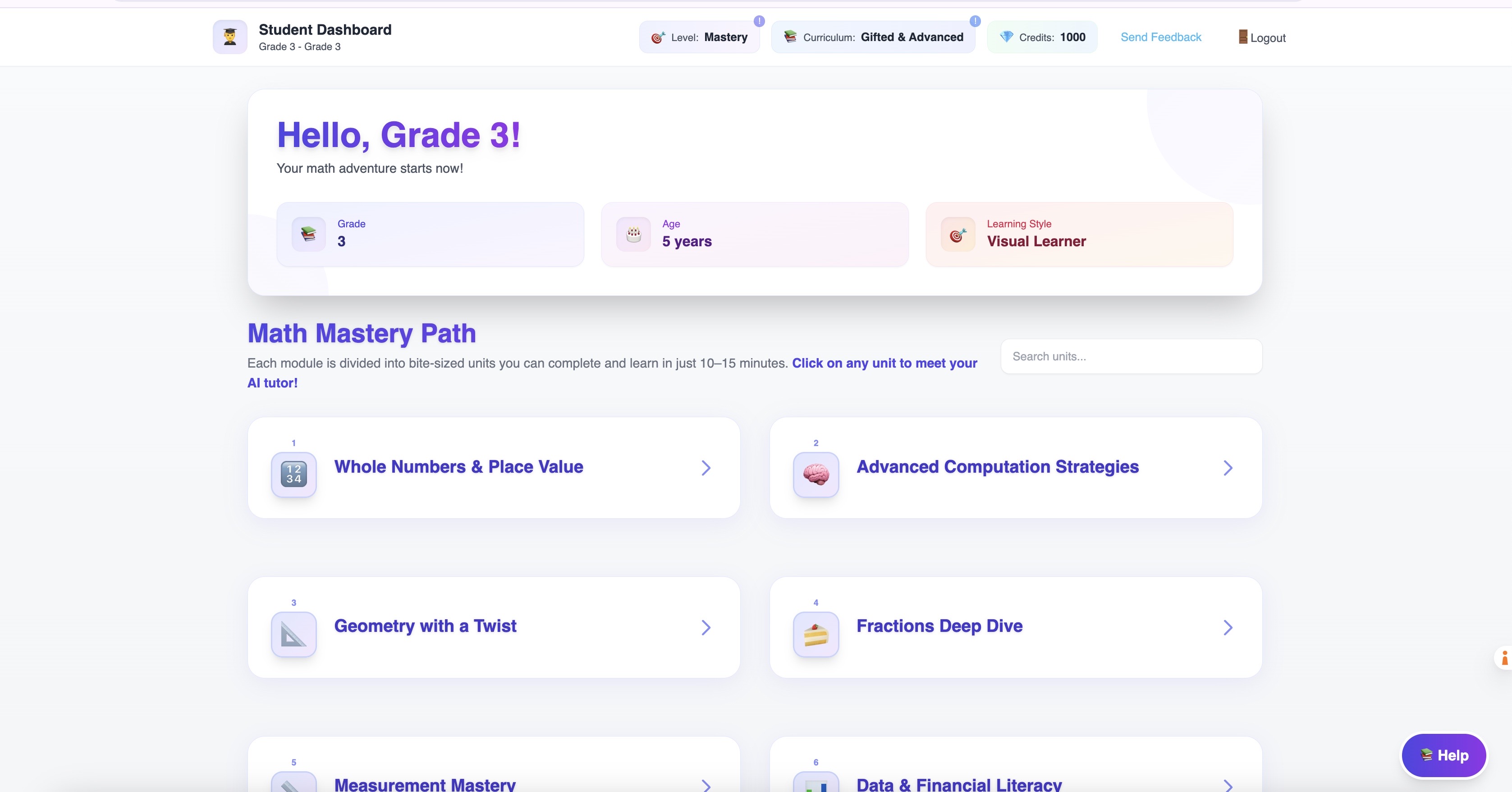Curriculum Screenshot
